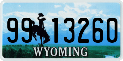WY license plate 9913260