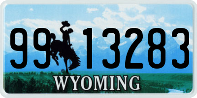 WY license plate 9913283