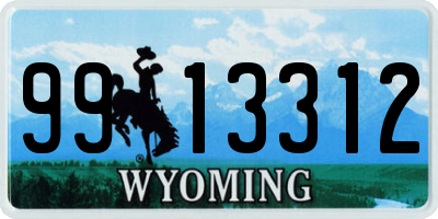 WY license plate 9913312
