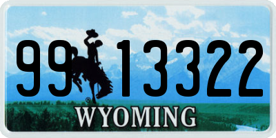 WY license plate 9913322