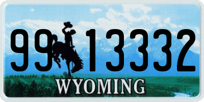 WY license plate 9913332