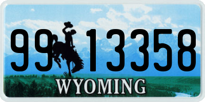 WY license plate 9913358