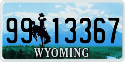 WY license plate 9913367