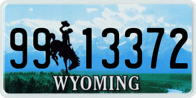 WY license plate 9913372