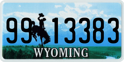 WY license plate 9913383