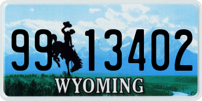 WY license plate 9913402
