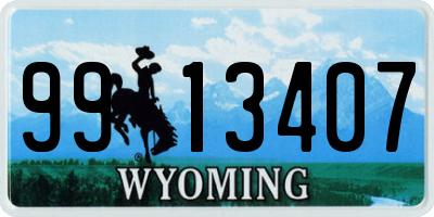 WY license plate 9913407