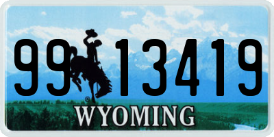 WY license plate 9913419