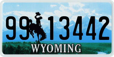 WY license plate 9913442