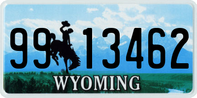 WY license plate 9913462