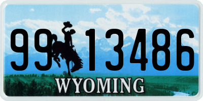 WY license plate 9913486