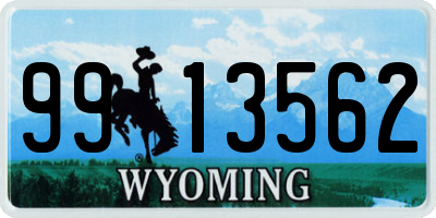 WY license plate 9913562