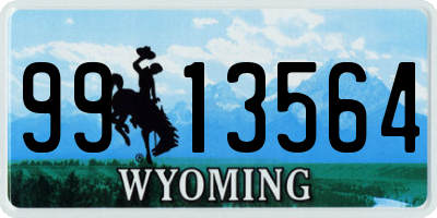 WY license plate 9913564