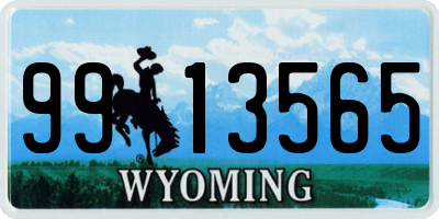 WY license plate 9913565