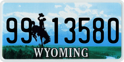 WY license plate 9913580