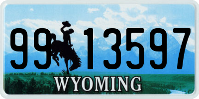 WY license plate 9913597
