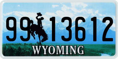 WY license plate 9913612