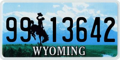 WY license plate 9913642