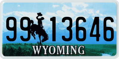 WY license plate 9913646