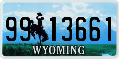 WY license plate 9913661