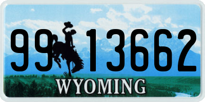 WY license plate 9913662