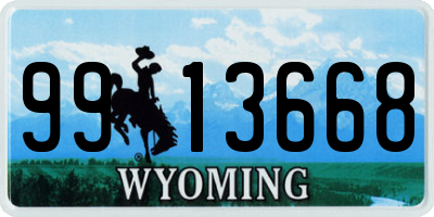 WY license plate 9913668