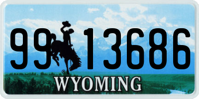 WY license plate 9913686