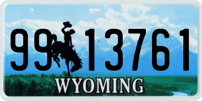WY license plate 9913761