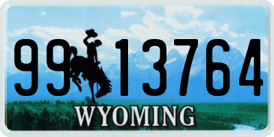 WY license plate 9913764