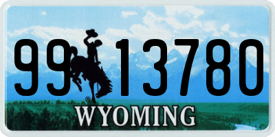 WY license plate 9913780