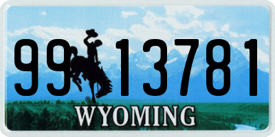WY license plate 9913781