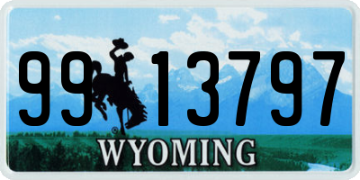 WY license plate 9913797
