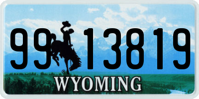WY license plate 9913819