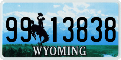 WY license plate 9913838
