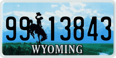 WY license plate 9913843