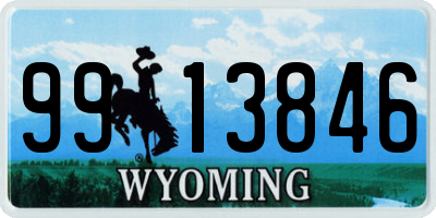 WY license plate 9913846