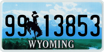 WY license plate 9913853