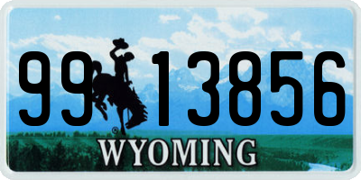WY license plate 9913856