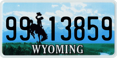 WY license plate 9913859