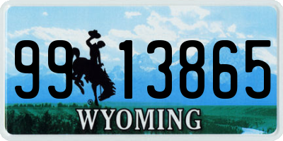 WY license plate 9913865