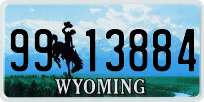 WY license plate 9913884