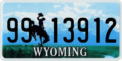 WY license plate 9913912