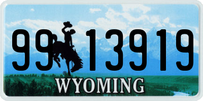 WY license plate 9913919
