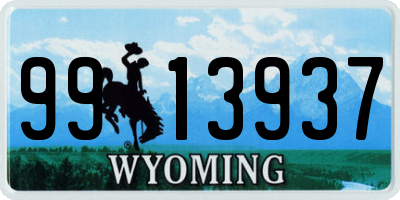 WY license plate 9913937