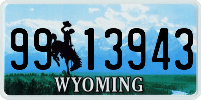 WY license plate 9913943