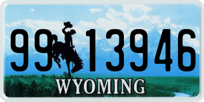 WY license plate 9913946