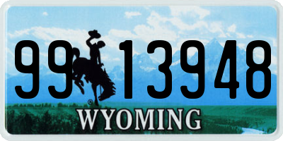 WY license plate 9913948