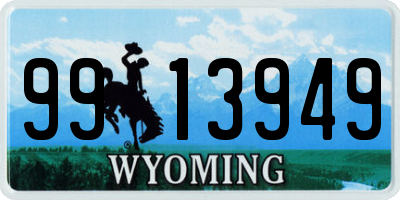 WY license plate 9913949