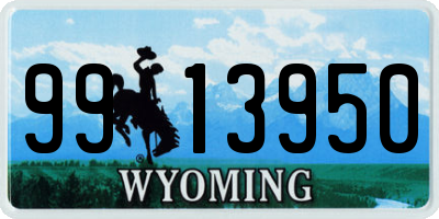 WY license plate 9913950