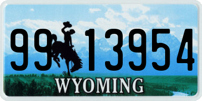 WY license plate 9913954